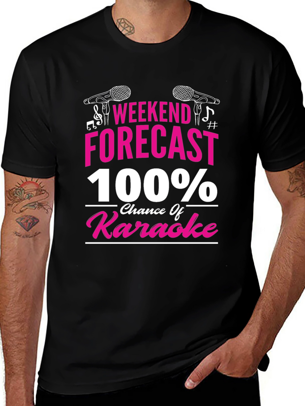 Weekend Forecast 100% Chance of Karaoke T-Shirt