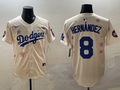 Men's Los Angeles Dodgers Enrique Hernandez #8 Cream Alternate Replica Player Jerseys