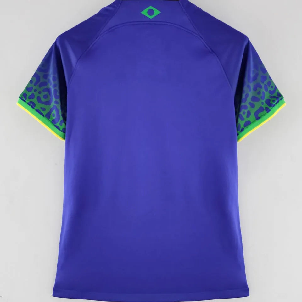 2022/23 Brazil Away Blue Women Soccer Jersey Back