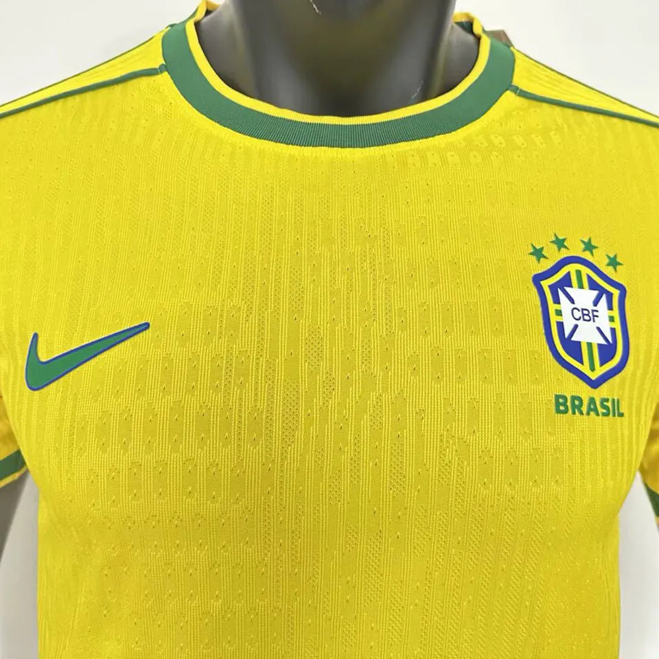 1998 Brazil Home Yellow Retro Player Version Soccer Jersey 球员版 Detail 1