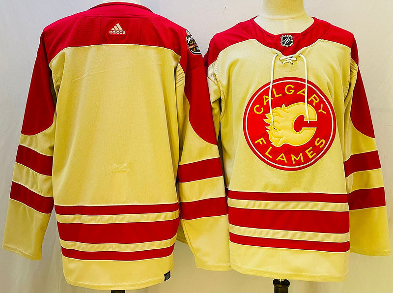 Men's Calgary Flames Blank Yellow Player Game Jerseys