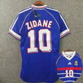 ZIDANE #10 France Home Blue Retro Soccer Jersey 1998 (右胸带小字) ★★ Front