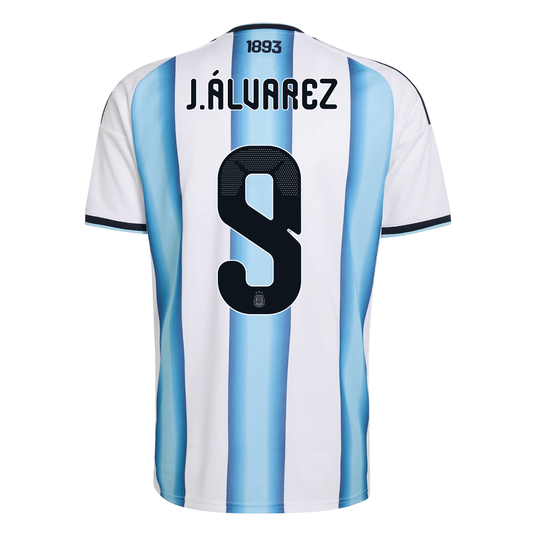 J.ÁLVAREZ #9 Argentina Home Soccer Jersey World Cup 2026 Blue&White Image 3