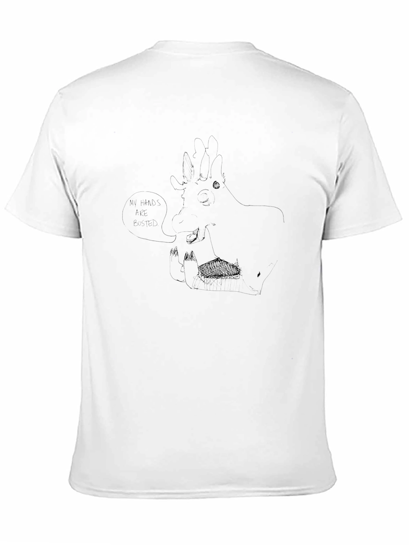 Mens Black T-Shirt with Quirky Giraffe Graphic