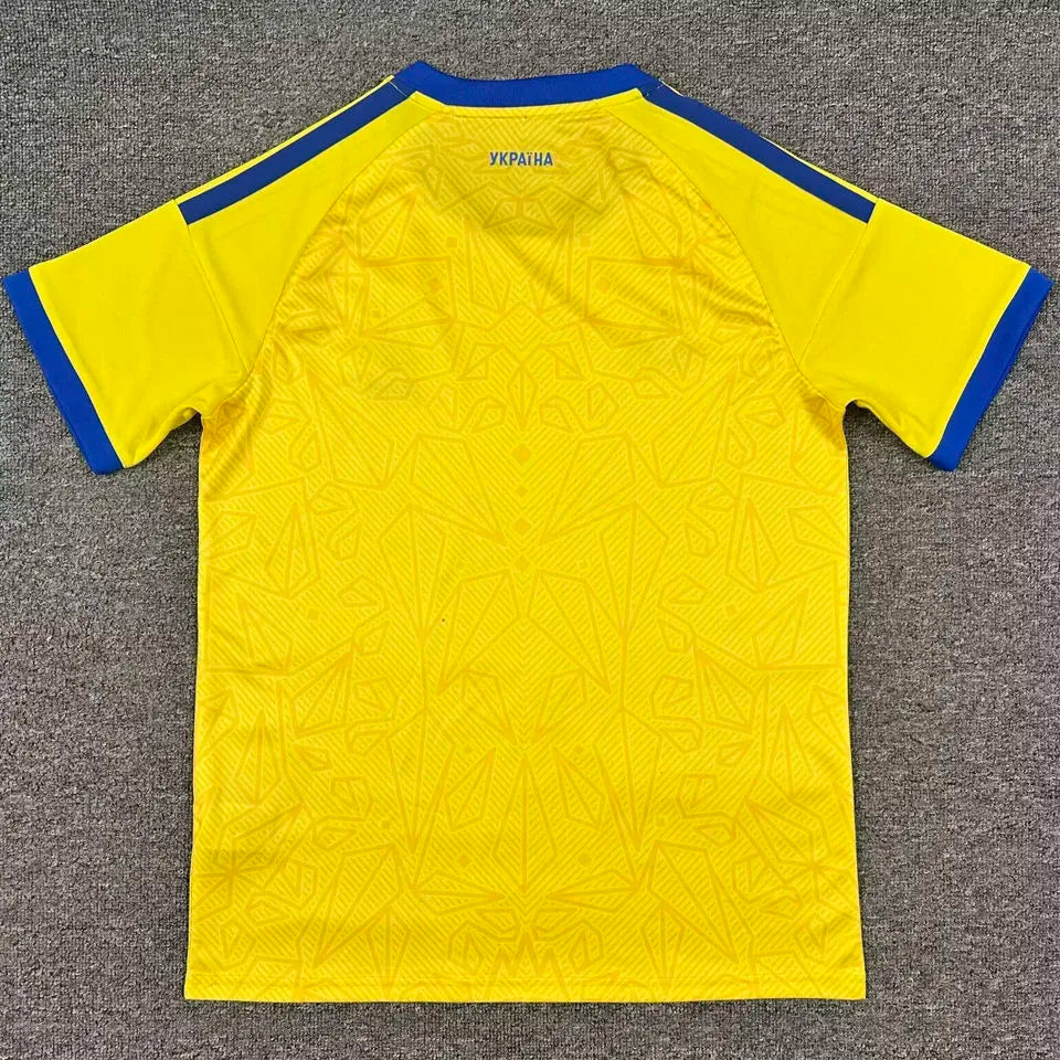 2026/27 Ukraine Home Yellow Fans Soccer Jersey Back