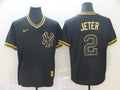 Men's New York Yankees Derek Jeter #2 Black Replica Player Jerseys