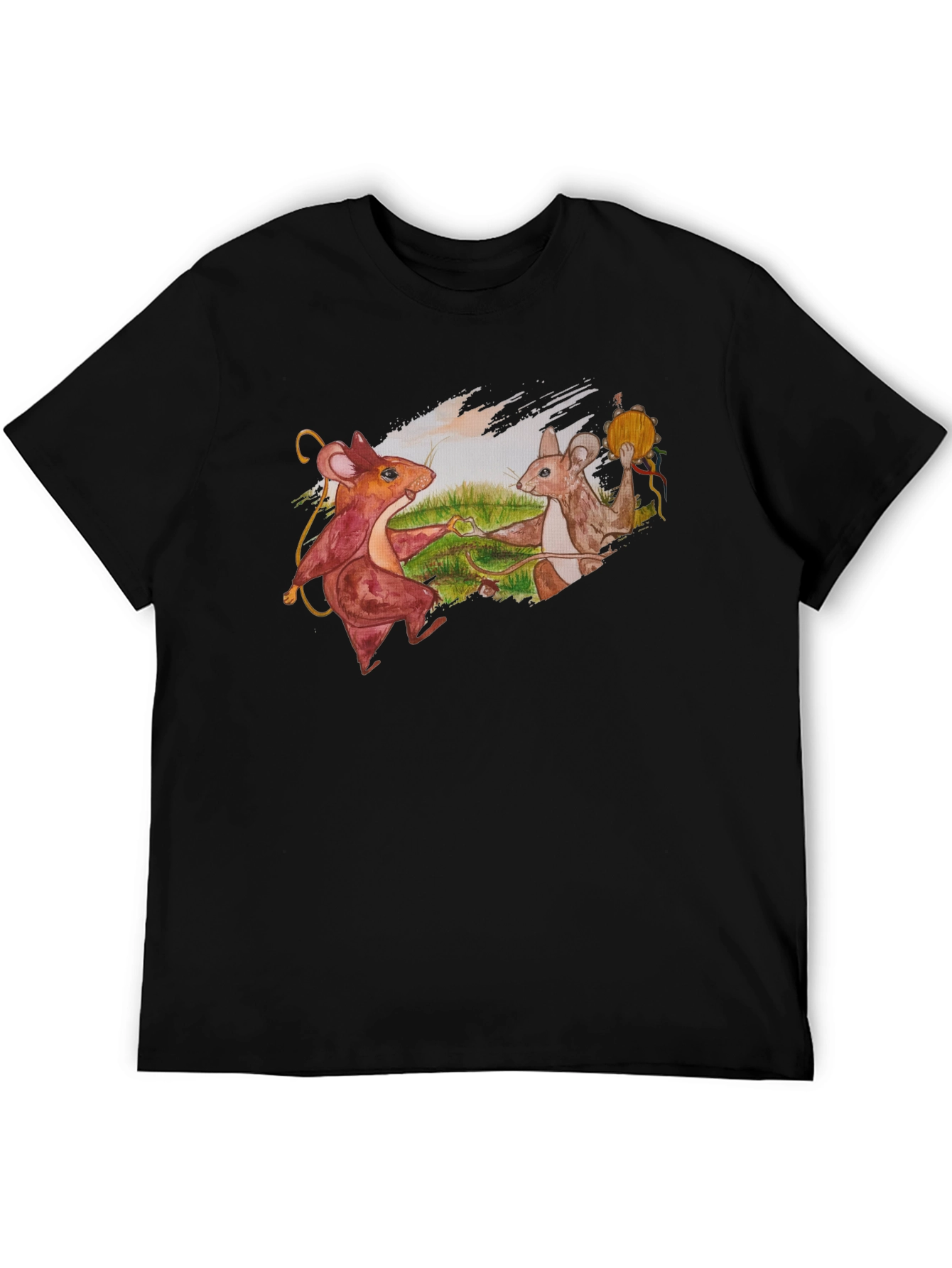 Dancing Mice Graphic Tee - Unique Art Shirt
