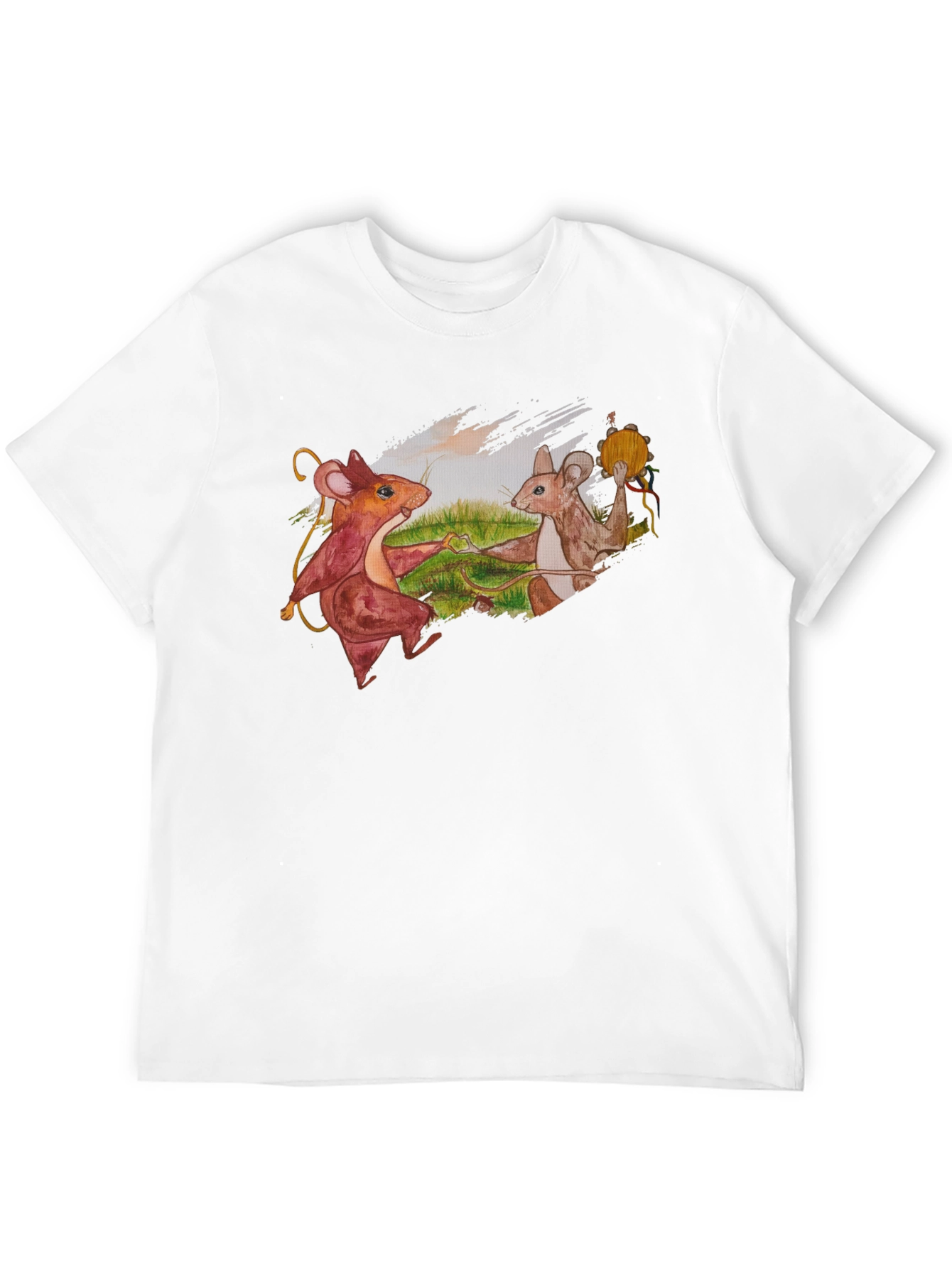 Dancing Mice Graphic Tee - Unique Art Shirt