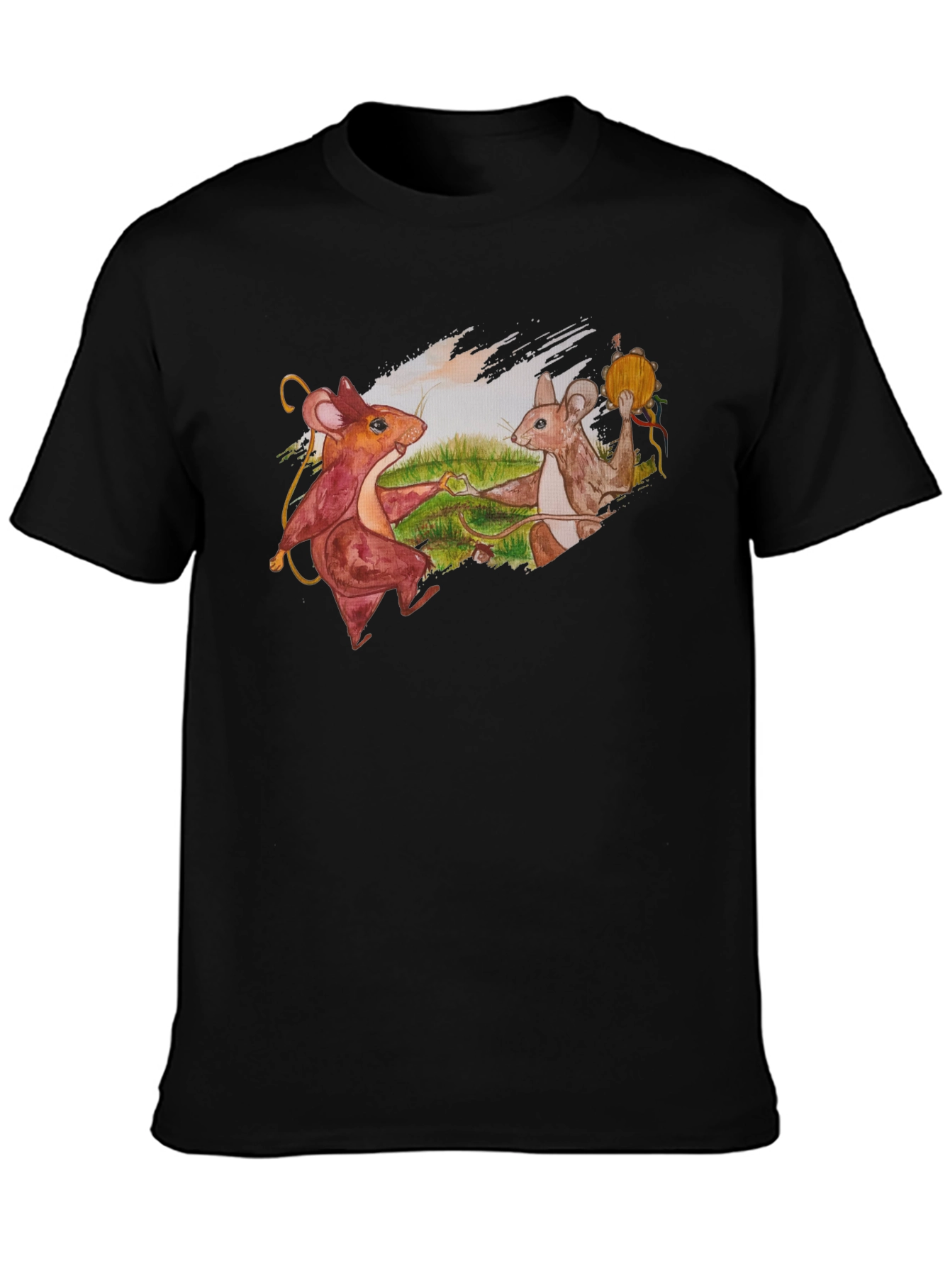 Dancing Mice Graphic Tee - Unique Art Shirt