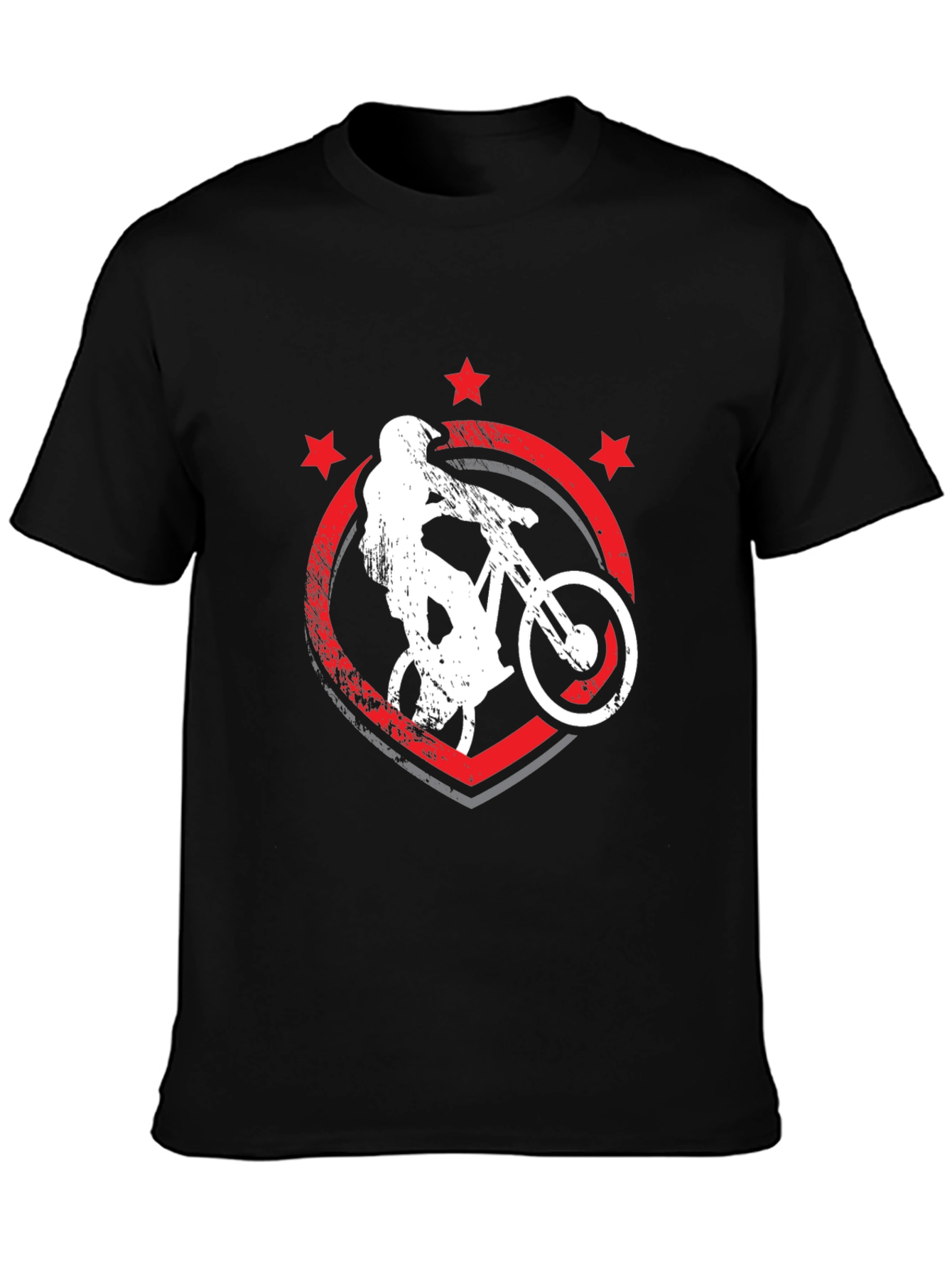 Mountain Bike Graphic Tee - Black Cotton T-Shirt