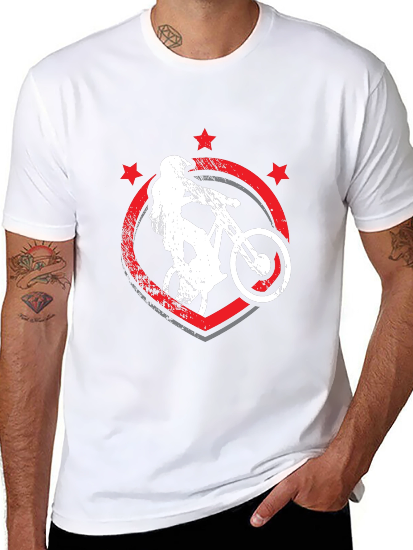 Mountain Bike Graphic Tee - Black Cotton T-Shirt