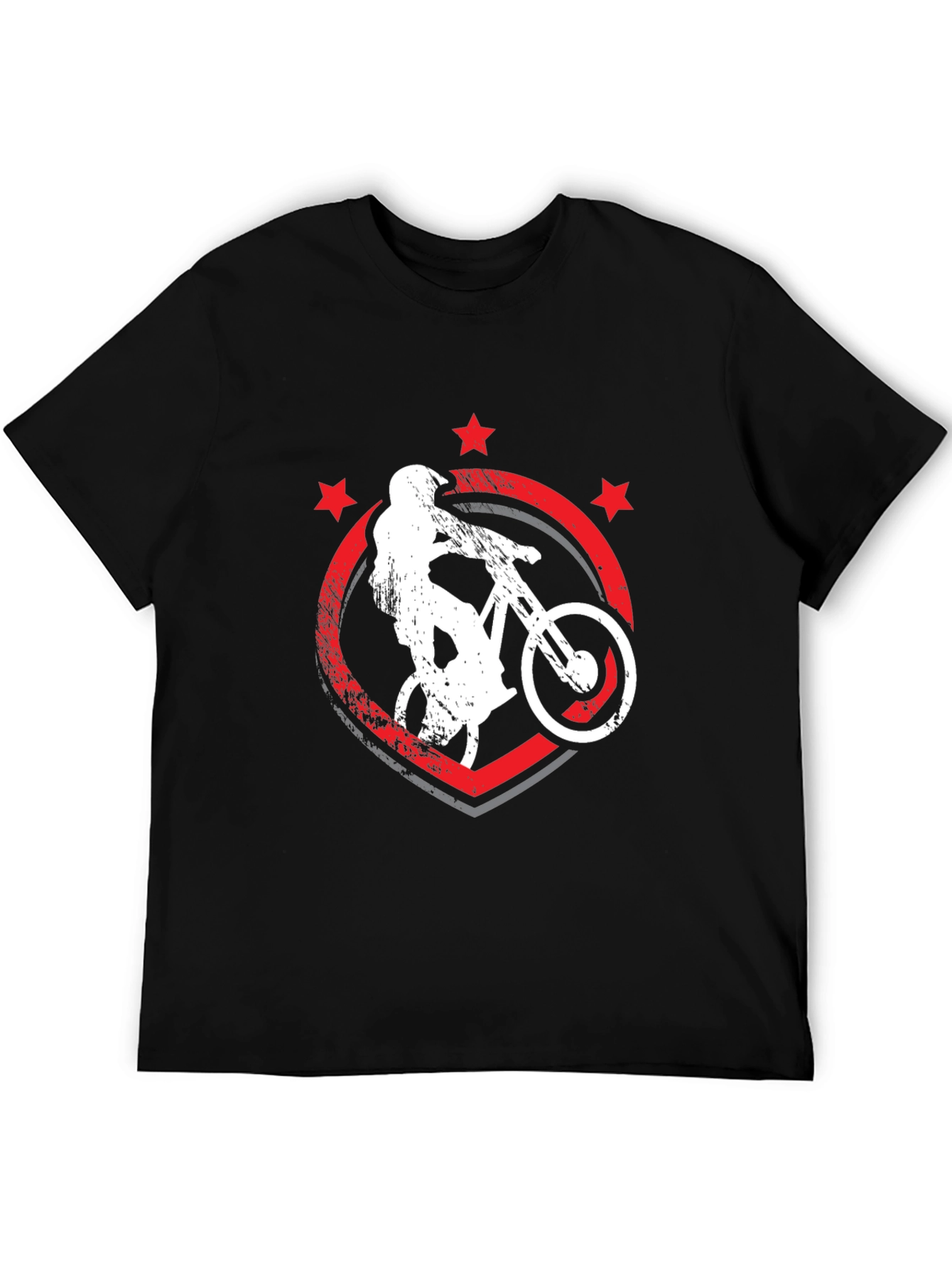Mountain Bike Graphic Tee - Black Cotton T-Shirt