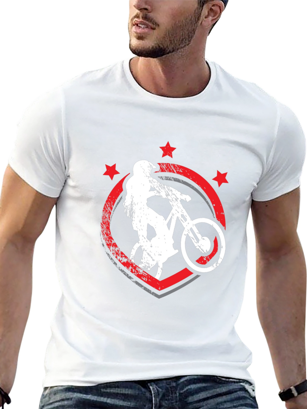 Mountain Bike Graphic Tee - Black Cotton T-Shirt