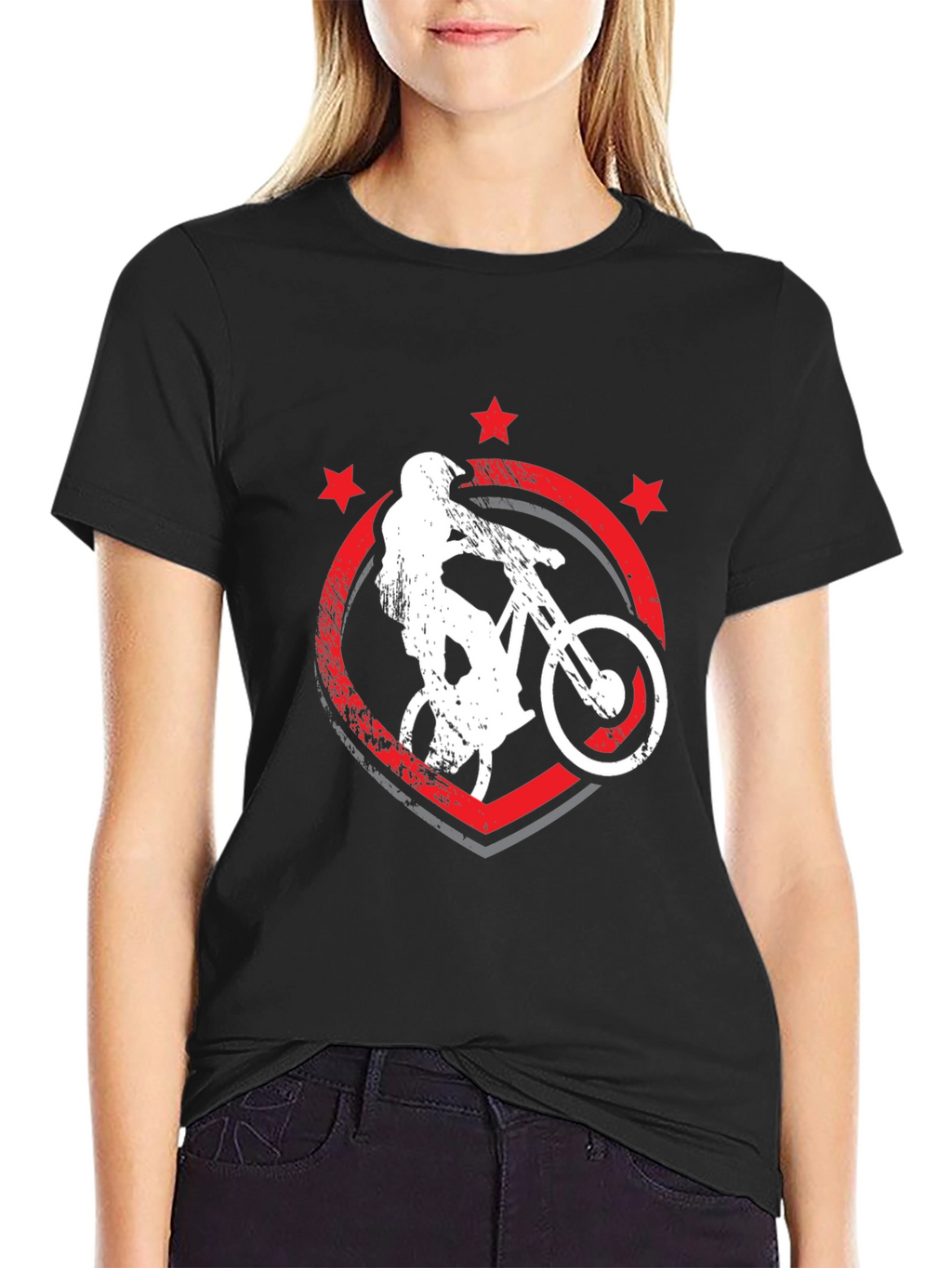 Mountain Bike Graphic Tee - Black Cotton T-Shirt