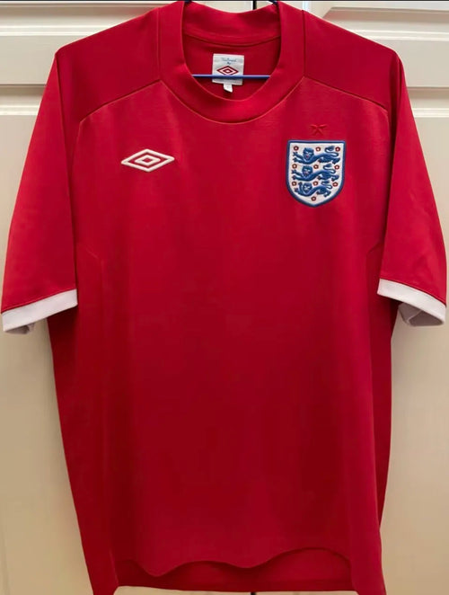 2010 Enaland Away Red Retro Jersey Front