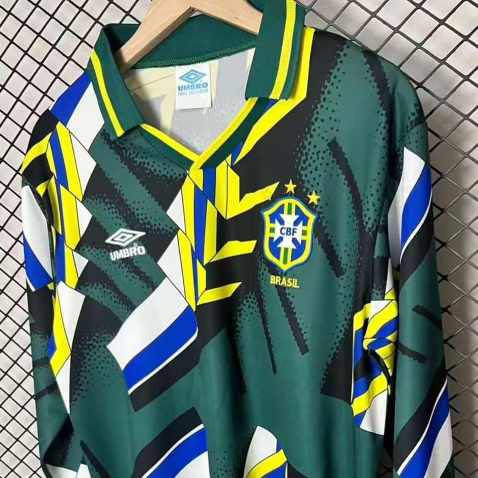 1994 Brazil Green GK Retro Long Sleeve Soccer Jersey Item NO.: 2145521 Detail 2