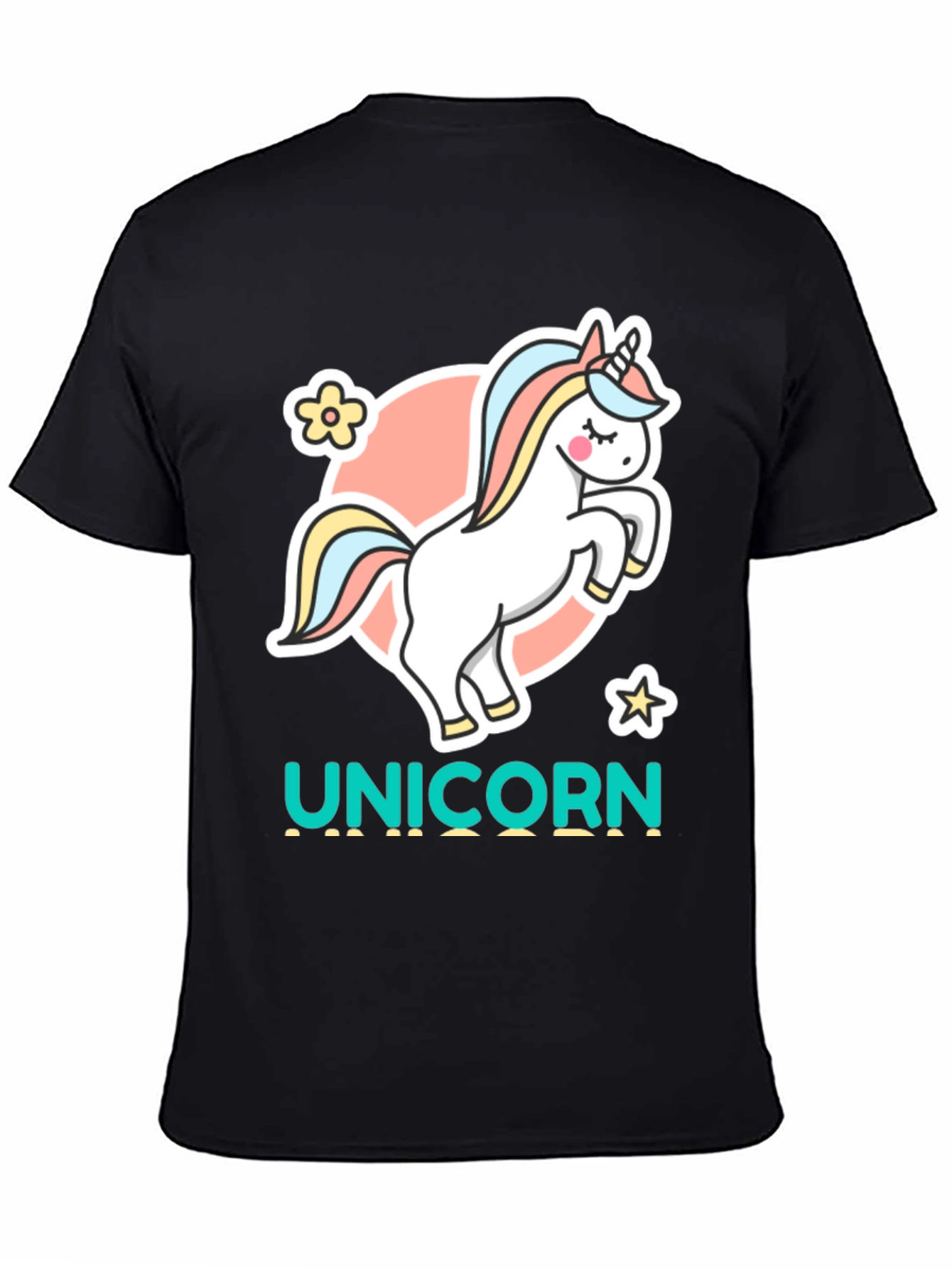 Unicorn Graphic Tee - Black Cotton T-Shirt