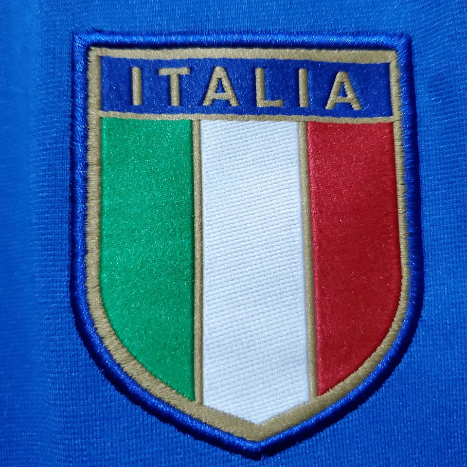 1982 Italy Home Blue Retro Soccer Jersey Detail 2