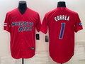 Men's 2023 World Baseball Classic #1 Carlos Correa Puerto Rico Red Jerseys