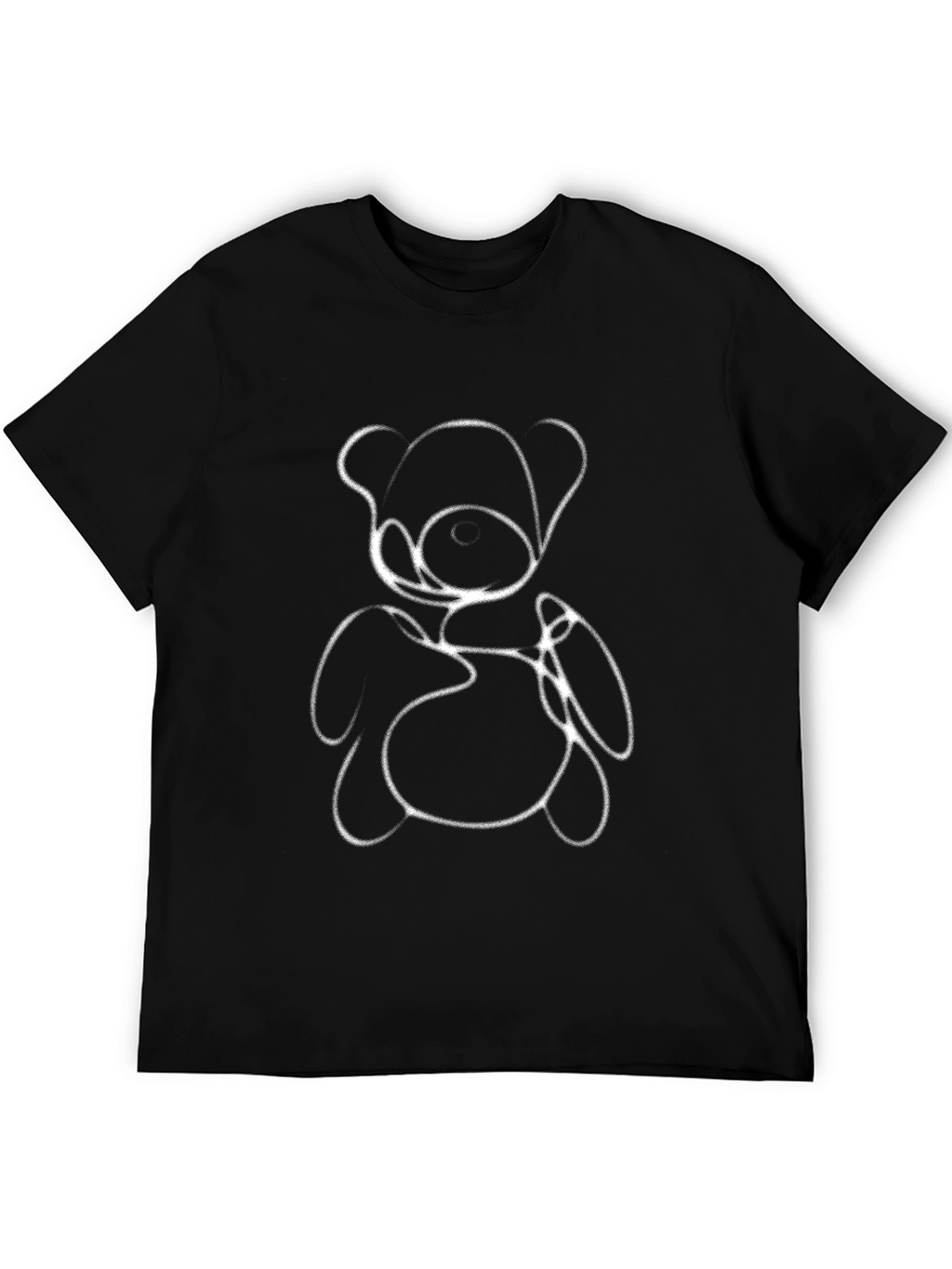 Modern Abstract Teddy Bear Black T-Shirt