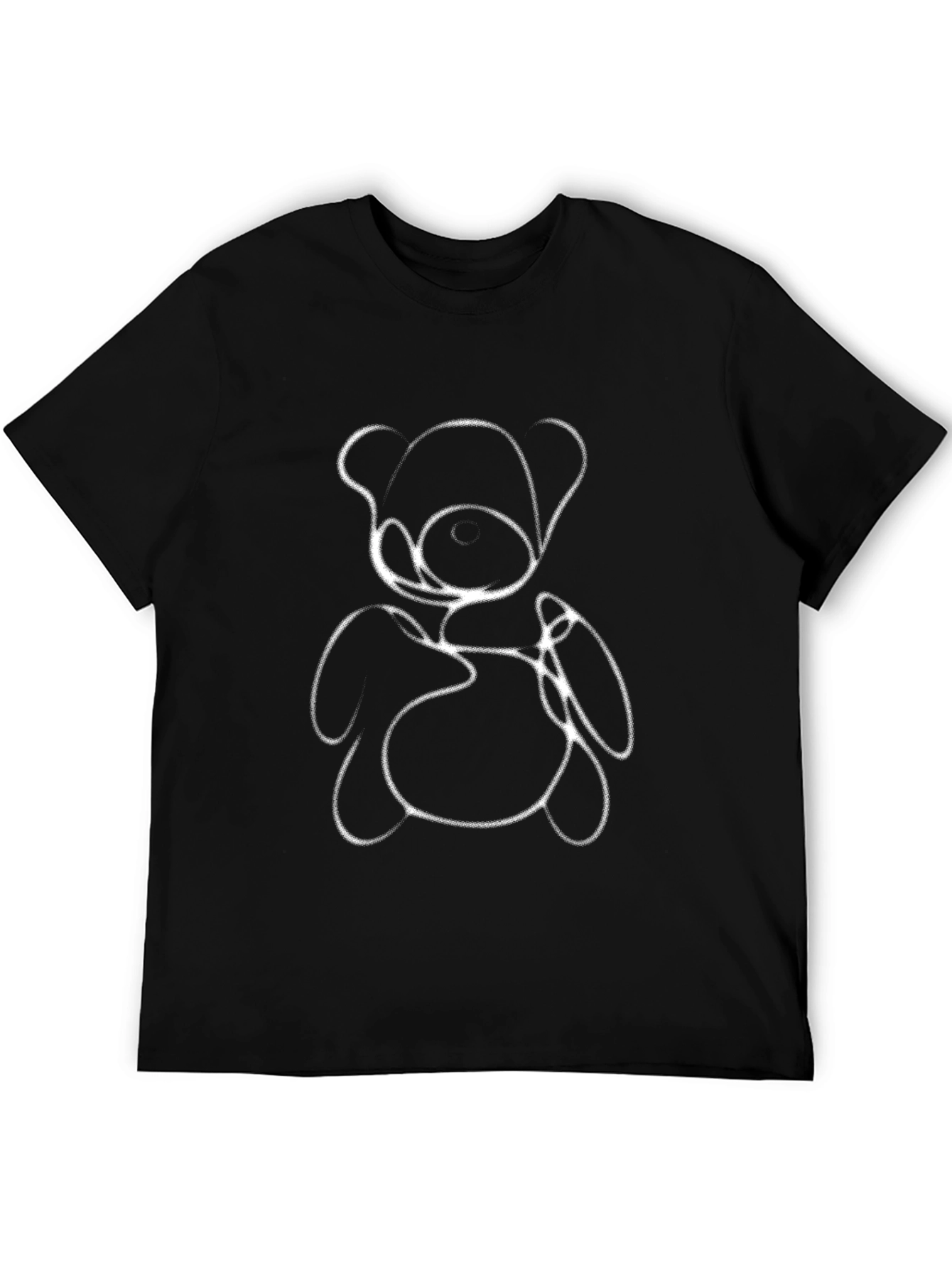 Modern Abstract Teddy Bear Black T-Shirt