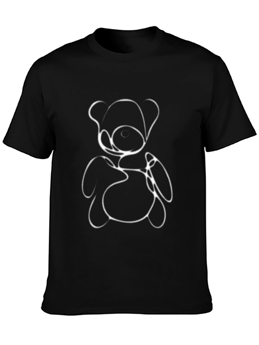 Modern Abstract Teddy Bear Black T-Shirt