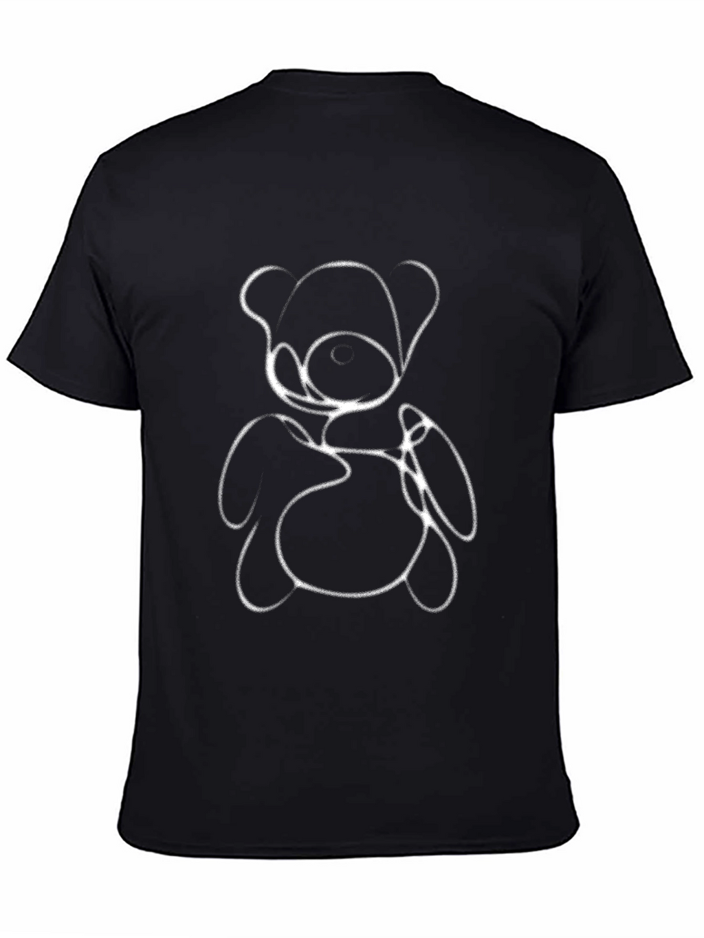 Modern Abstract Teddy Bear Black T-Shirt