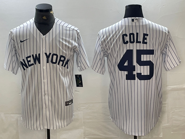 Men's New York Yankees Gerrit Cole #45 White Limited Jerseys