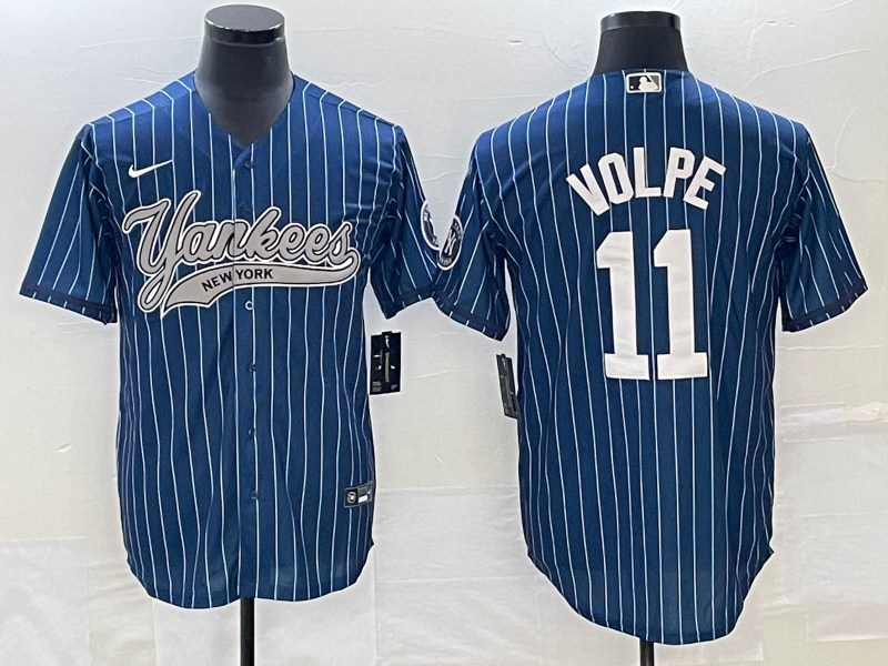 Men's New York Yankees Anthony Volpe #11 Blue Player Jerseys Joint Edition