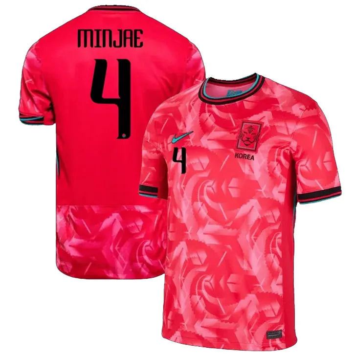 MINJAE #4 South Korea Home Red Fans Soccer Jersey 2024/25 ★★ Front