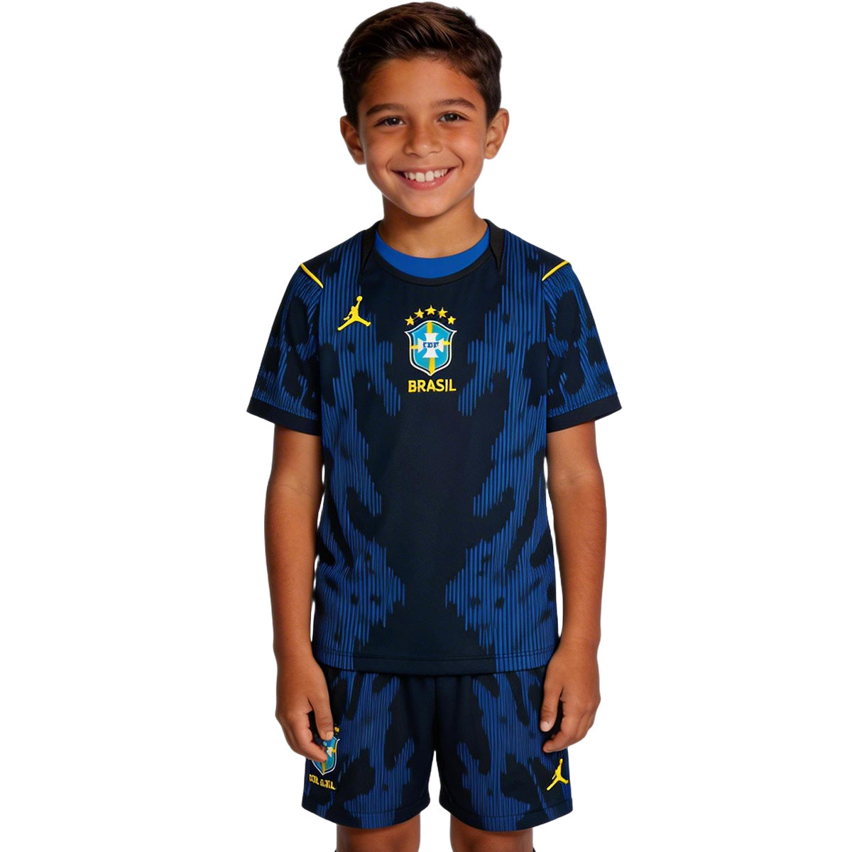 Kids Brazil Away Jersey Kit World Cup 2026 Front