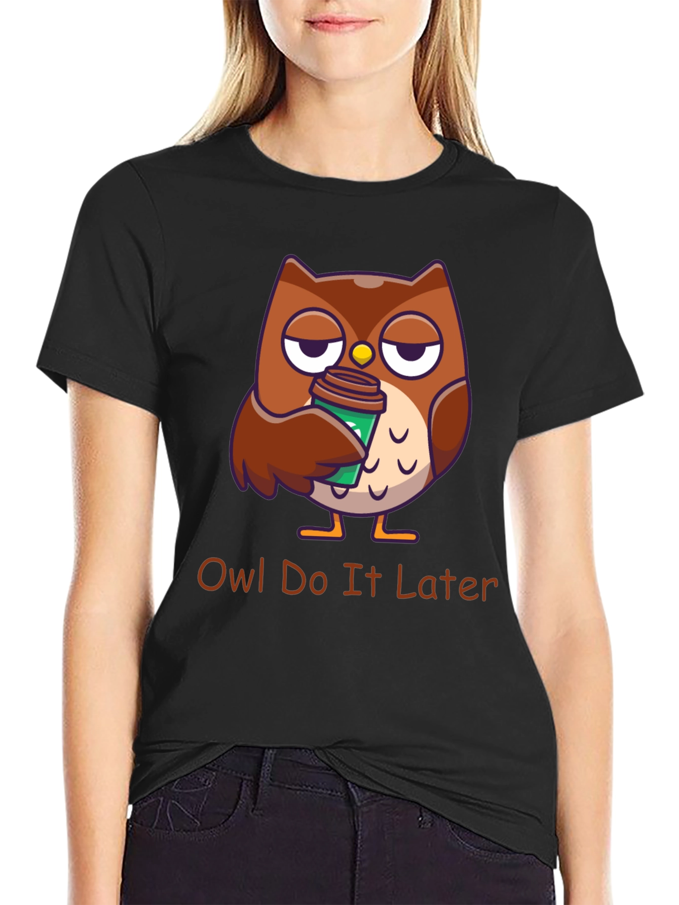 Owl Do It Later T-Shirt: Funny Coffee Lover Tee