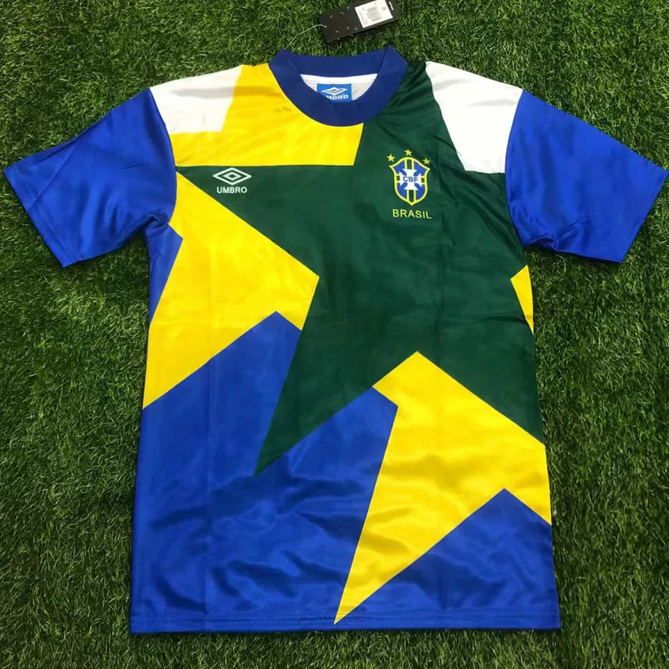 1991 Brazil Special Edition Retro Soccer Jersey Front