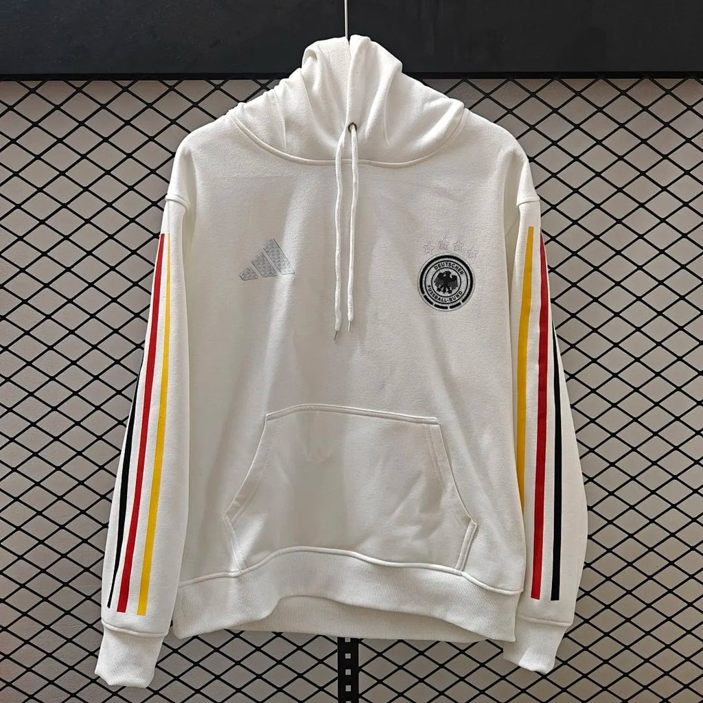 1984 Germany Home White Retro Soccer Jersey Detail 1