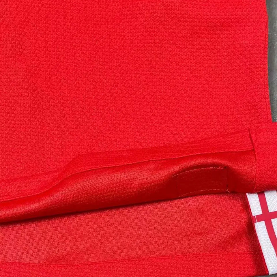 2013 England 150th Anniversary Red Retro Soccer Jersey Detail 3