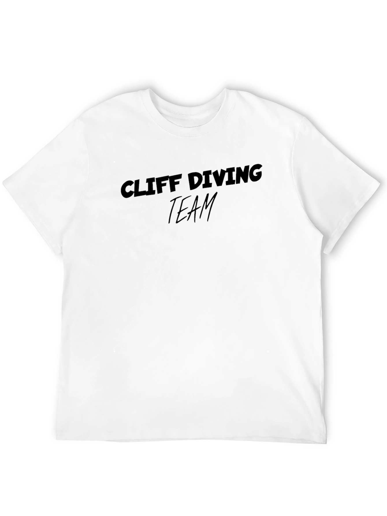 Cliff Diving Team Black Cotton T-Shirt
