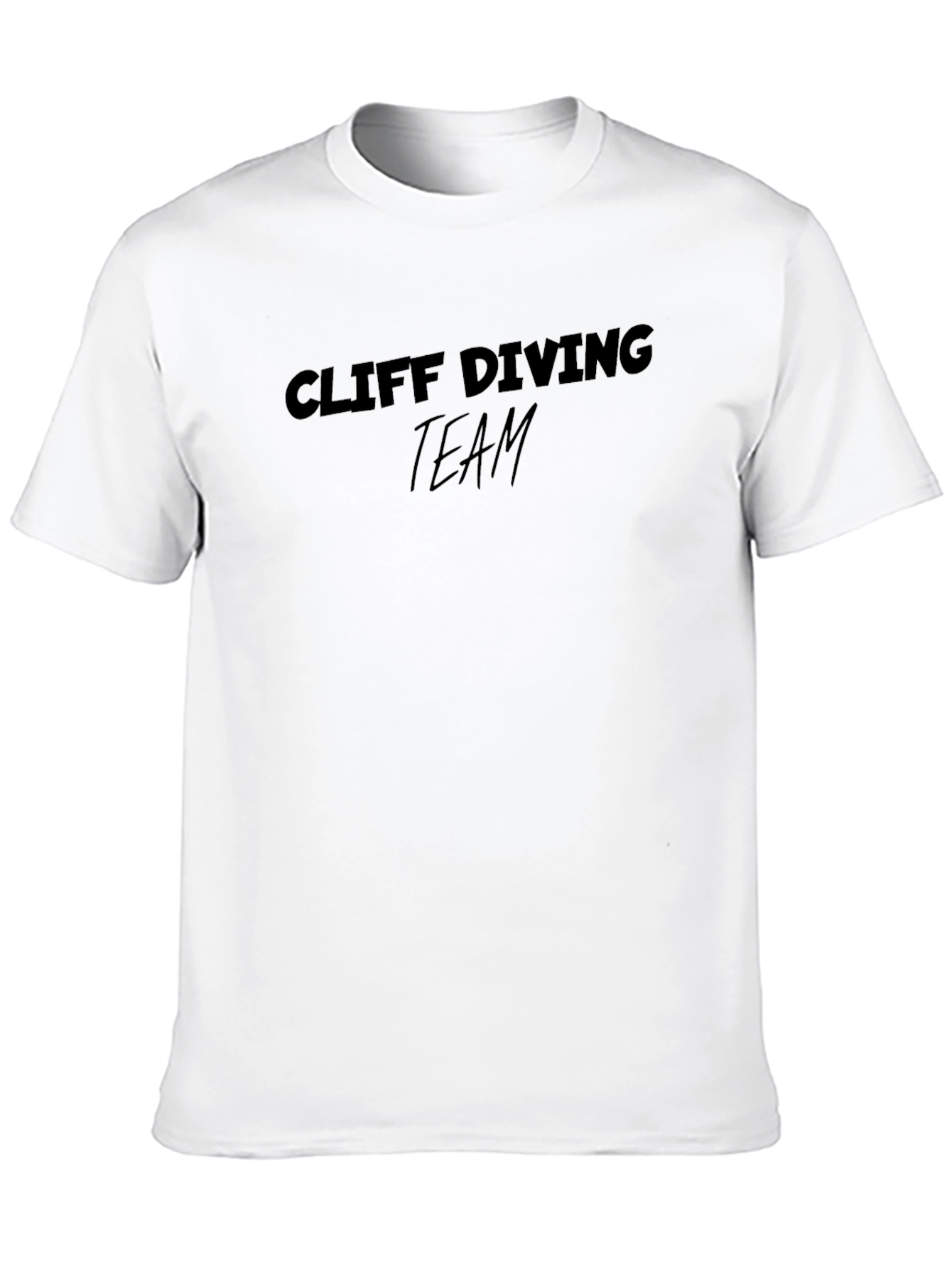 Cliff Diving Team Black Cotton T-Shirt