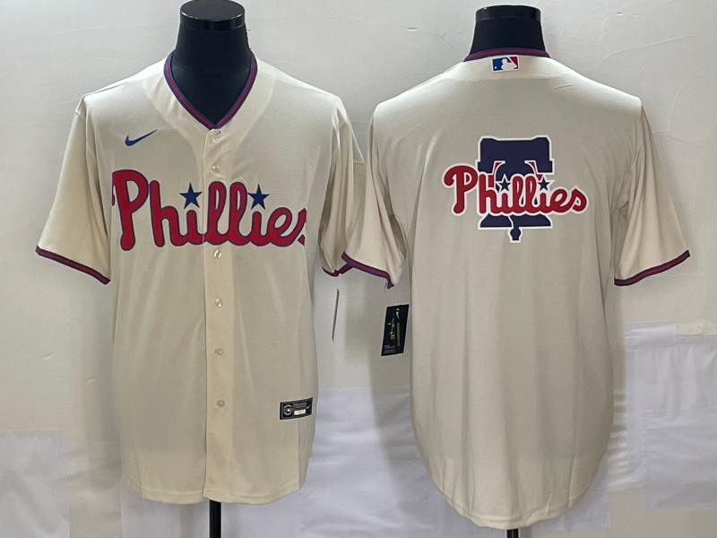 Men's Philadelphia Phillies Beige Replica Team Jerseys