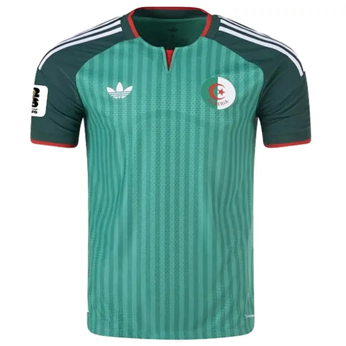 2026/27 Algeria Away Green Fans Soccer Jersey 无星 (Have Right Patch 有右臂章 白底黑字） Front