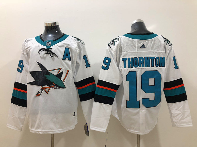 Men's San Jose Sharks Joe Thornton #19 White Breakaway Player Jerseys