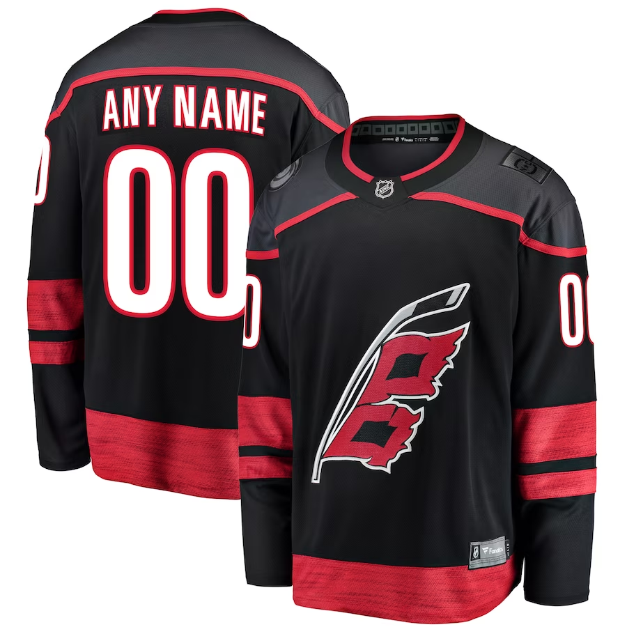 Men's Carolina Hurricanes Black Home Breakaway Custom Jerseys