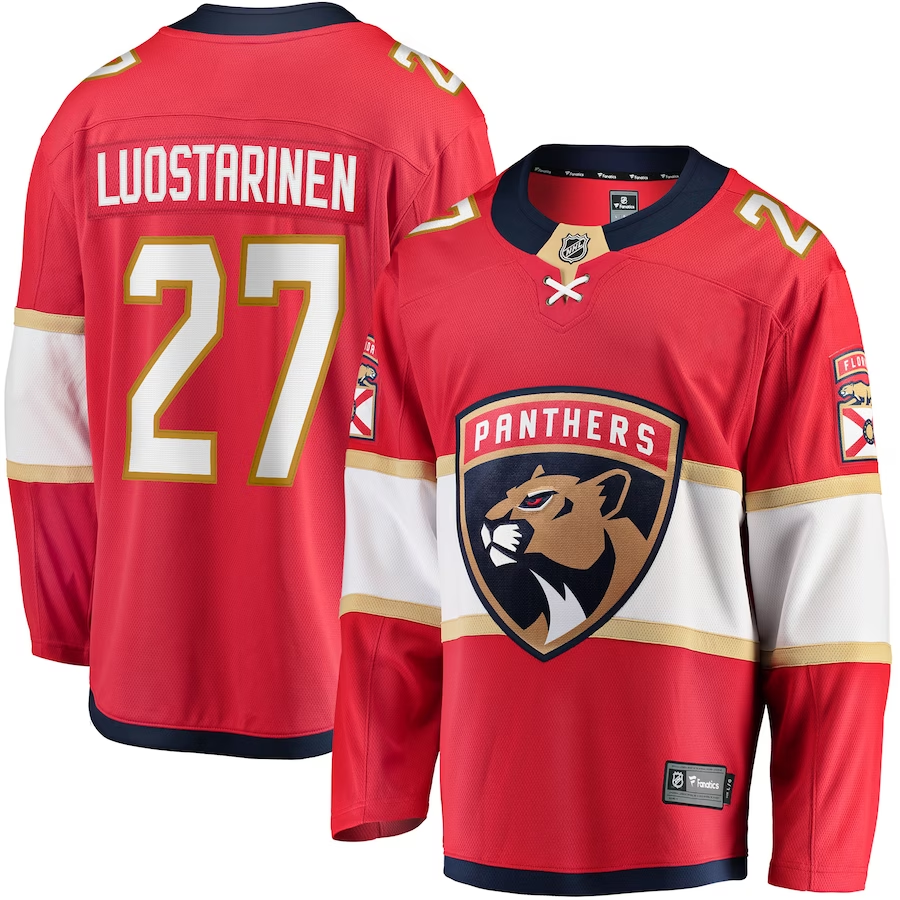 Men's Florida Panthers Eetu Luostarinen #27 Red Home Breakaway Player Jerseys