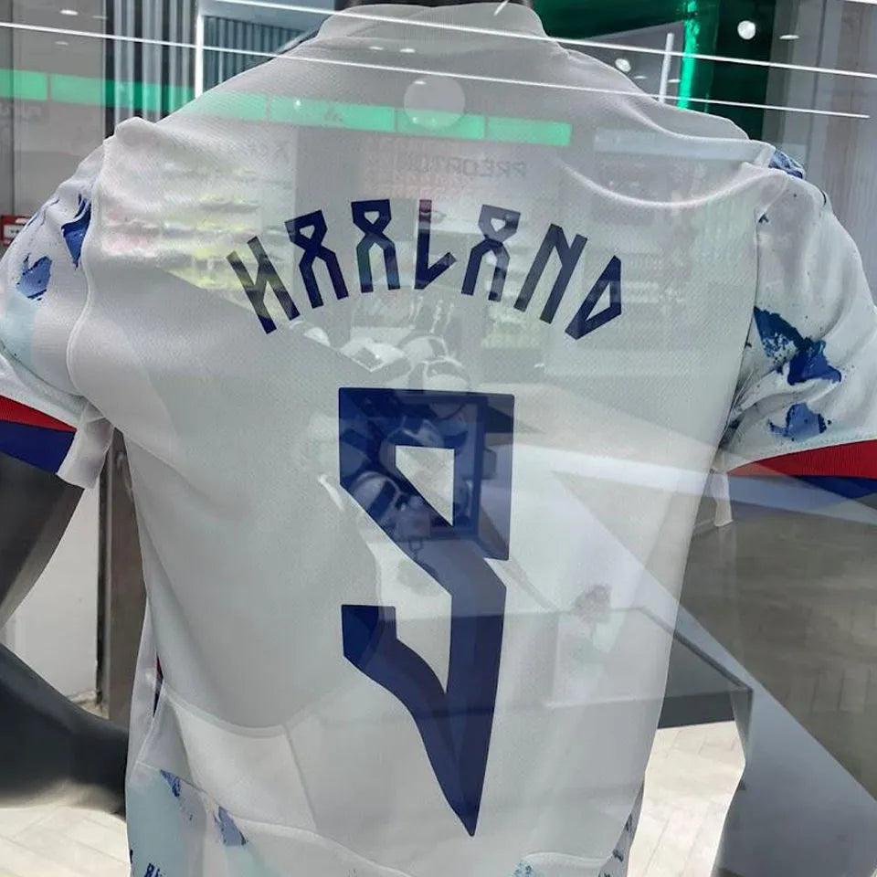 HAALAND #9 Norway Away Fans Soccer Jersey 2024/25 ★★ Detail 2
