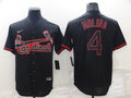 Men's St. Louis Cardinals Yadier Molina #4 Black Replica Baseball Jerseys