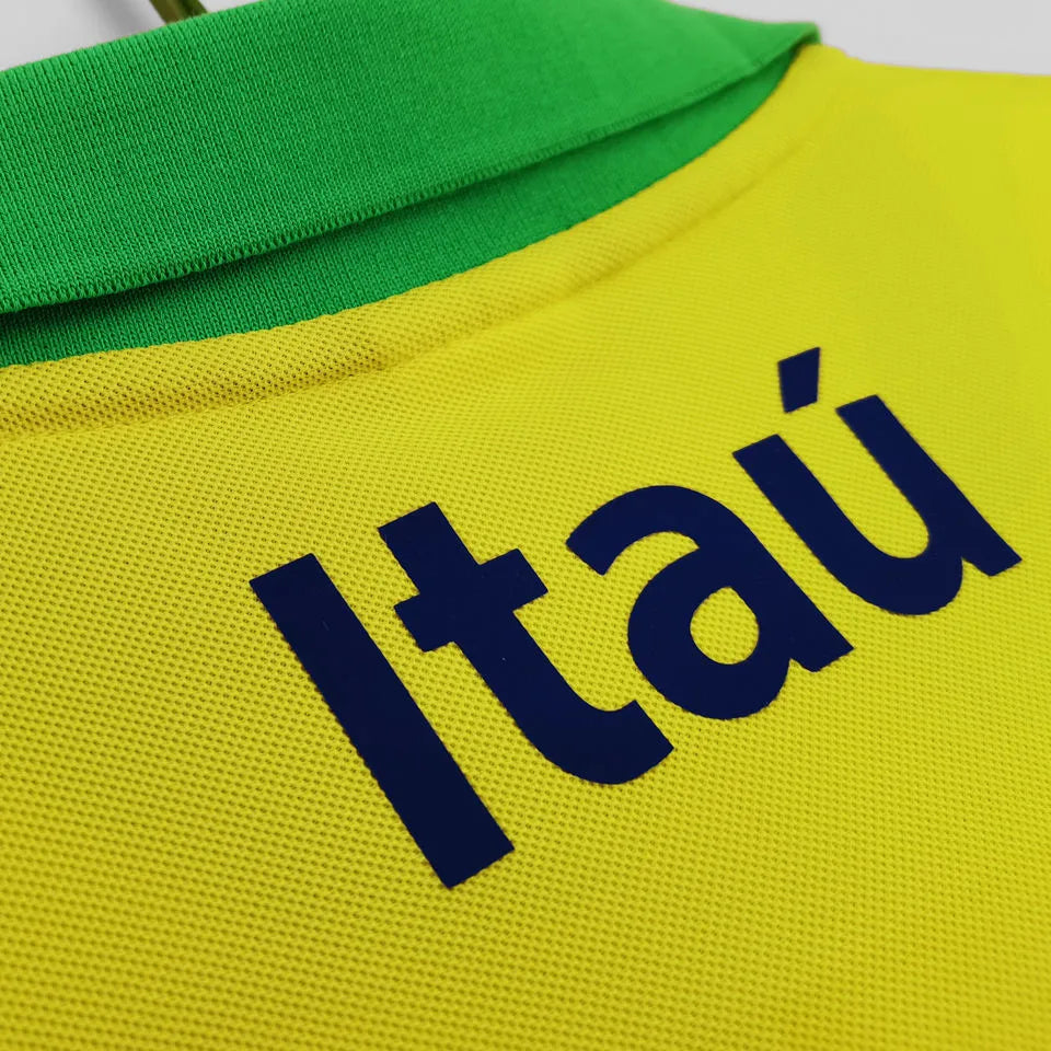 2023 Brazil Yellow Polo Short Jersey Detail 4