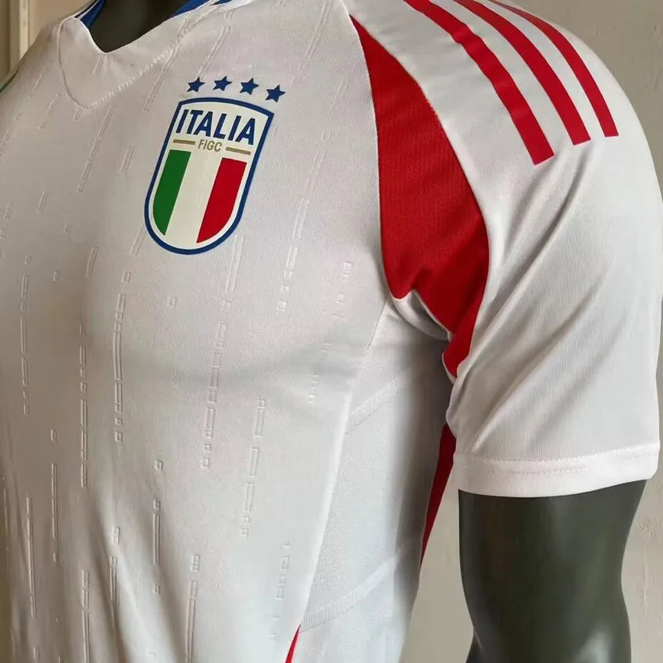 2024 Italy Away Whte Player Version Soccer Jersey Detail 4
