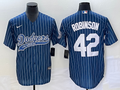 Men's Los Angeles Dodgers Jackie Robinson #42 Blue Player Jerseys Joint Edition