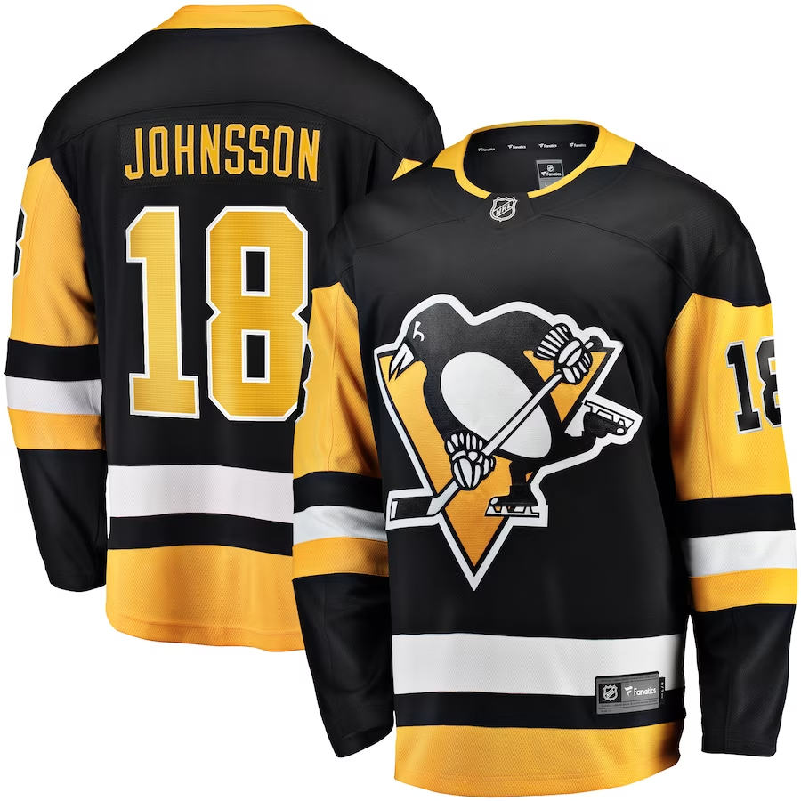 Men's Pittsburgh Penguins Andreas Johnsson #18 Black Player Game Jerseys