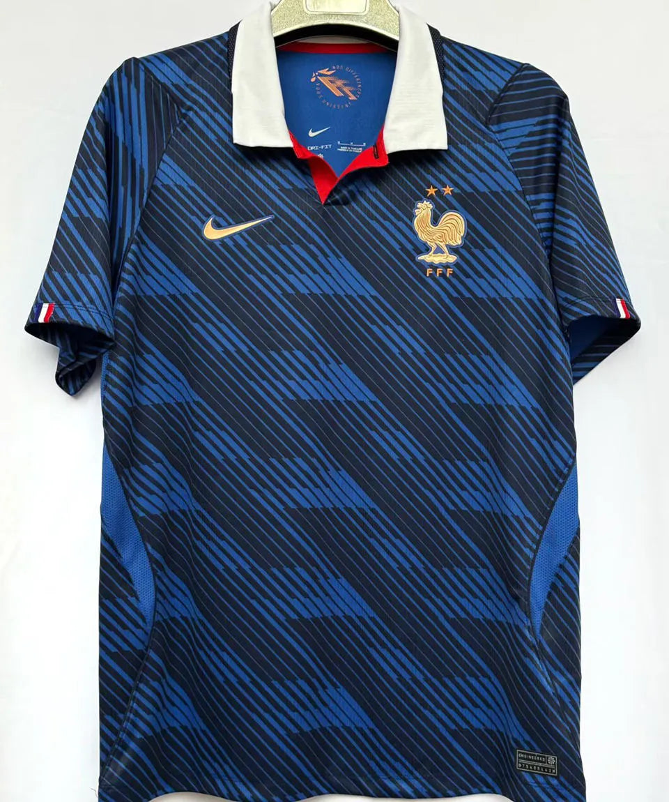2026/27 France 1:1 Quality Home Blue Fans Soccer Jersey (Have Right Patch 有右臂章 白底金字） Back