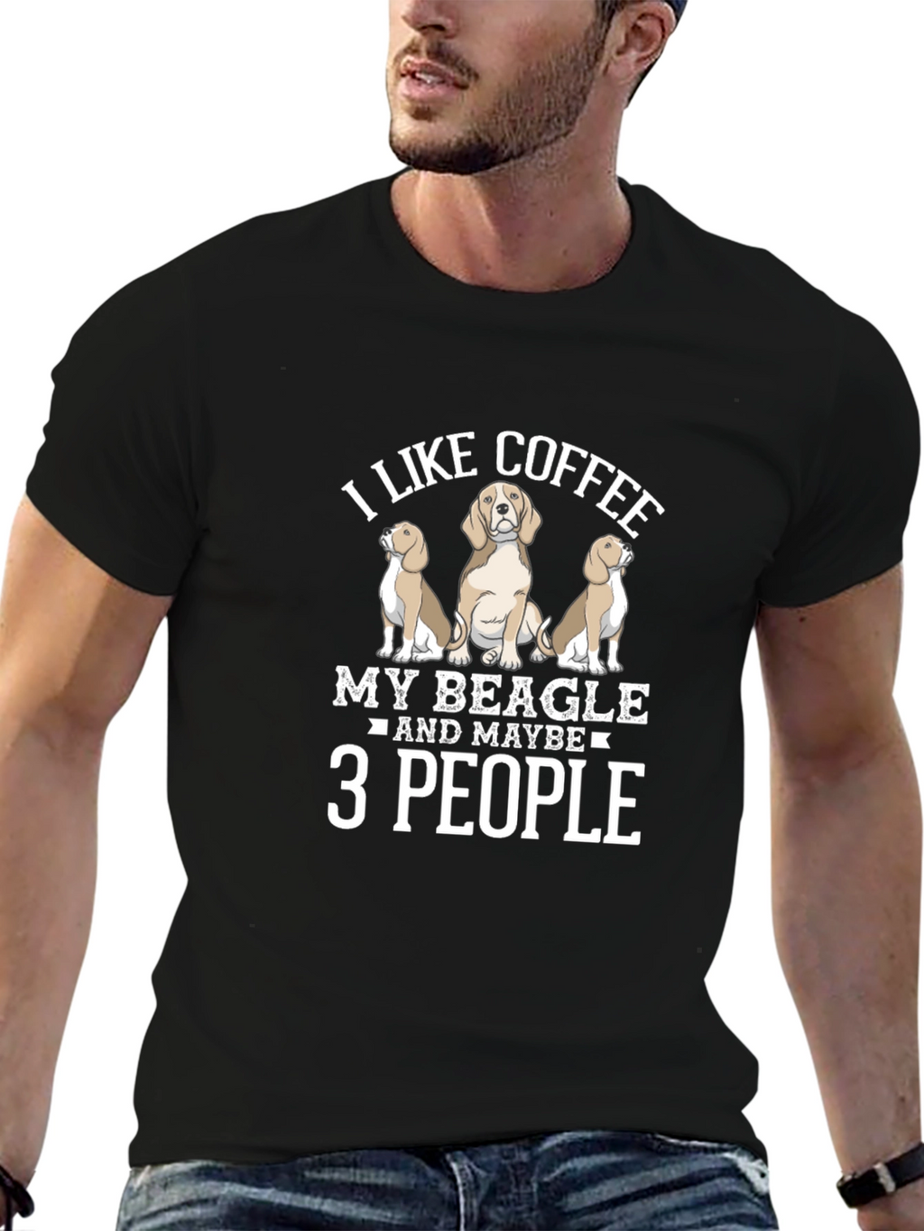 Coffee Beagle and People T-Shirt